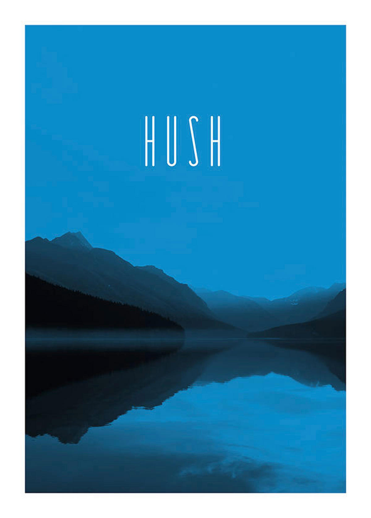 Komar Poster Word Lake Hush Blue Natur B/L: ca. 50x70 cm Word Lake Hush Blue - (50,00/70,00cm) - Komar