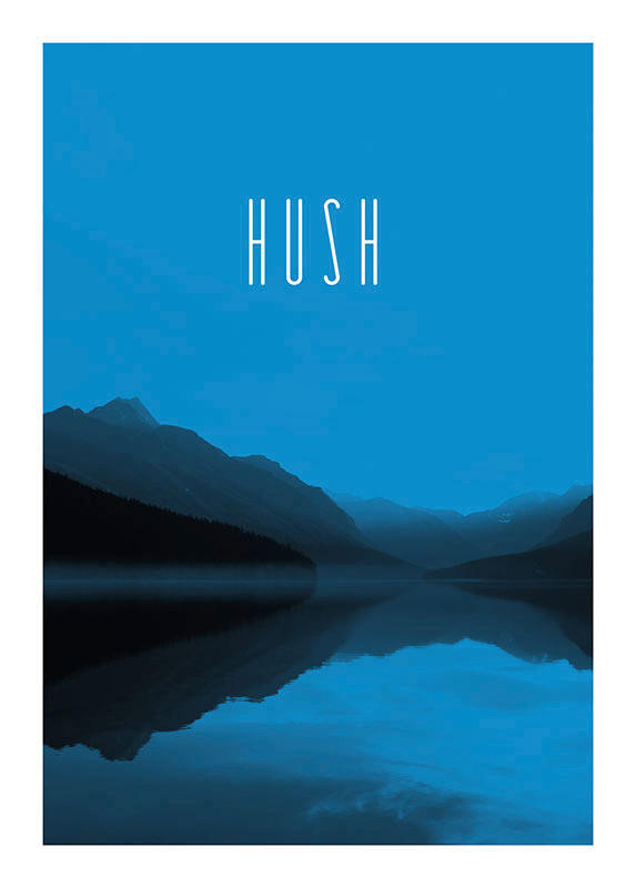 Komar Poster Word Lake Hush Blue Natur B/L: ca. 50x70 cm günstig online kaufen