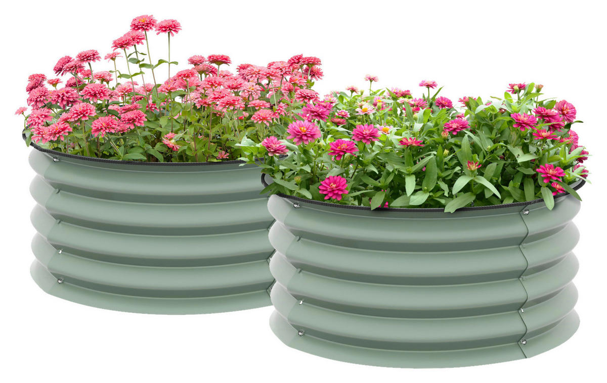 Outsunny Hochbeet-Set grün Stahl B/H/L: ca. 60x30x60 cm Hochbeet Set - grün (60,00/60,00/30,00cm) - Outsunny