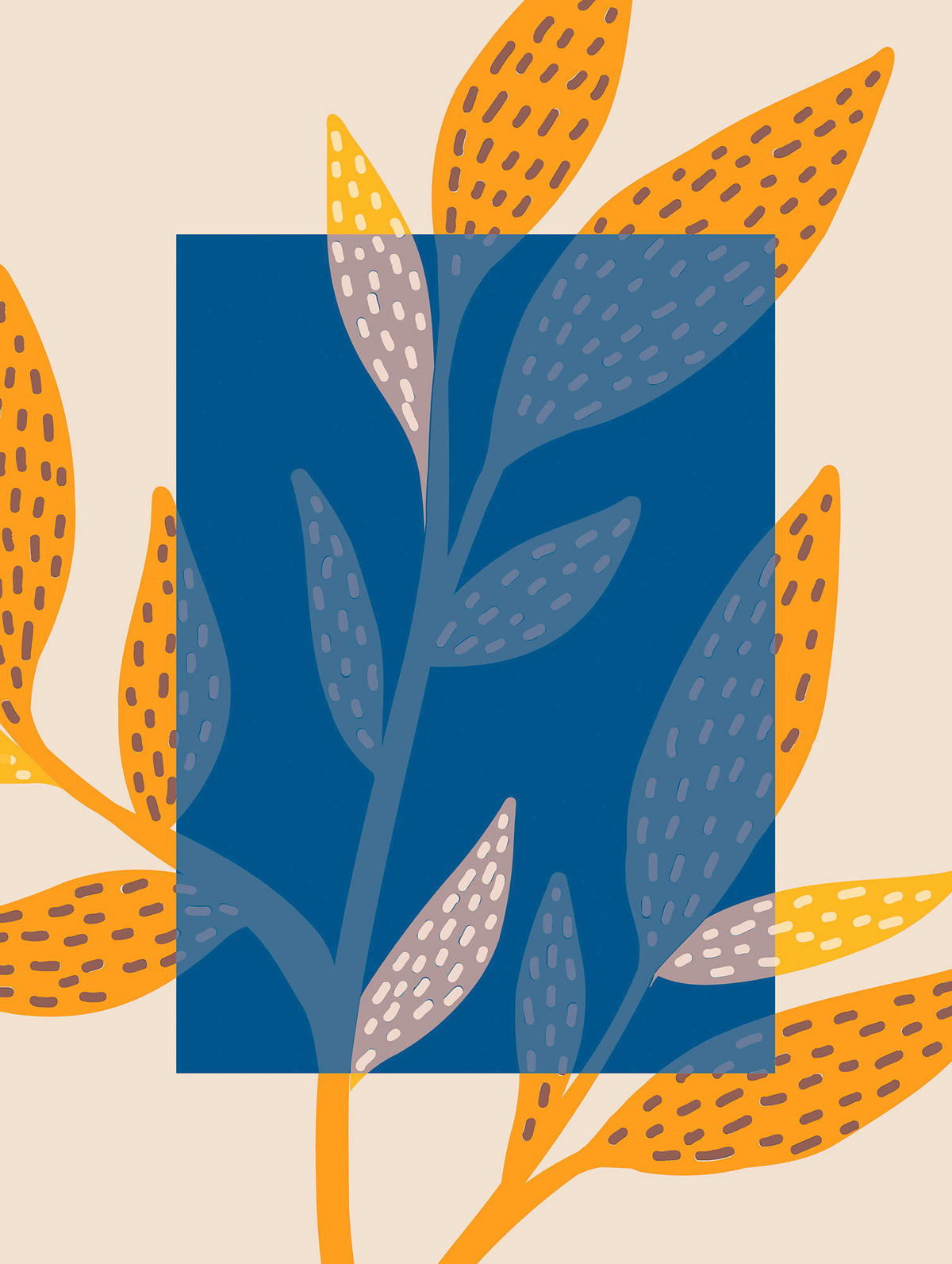 Komar Poster Illustration Colorful Foliage Blätter B/L: ca. 30x40 cm Illustration Colorful Foliage - (30,00/40,00cm) - Komar