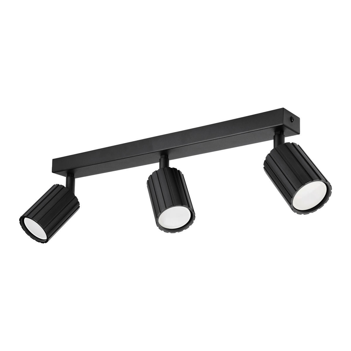 Lamkur Strahler schwarz Stahl B/H/L: ca. 6,5x16,5x45 cm 3 Brennstellen Prisma - schwarz (45,00/6,50/16,50cm) - Lamkur