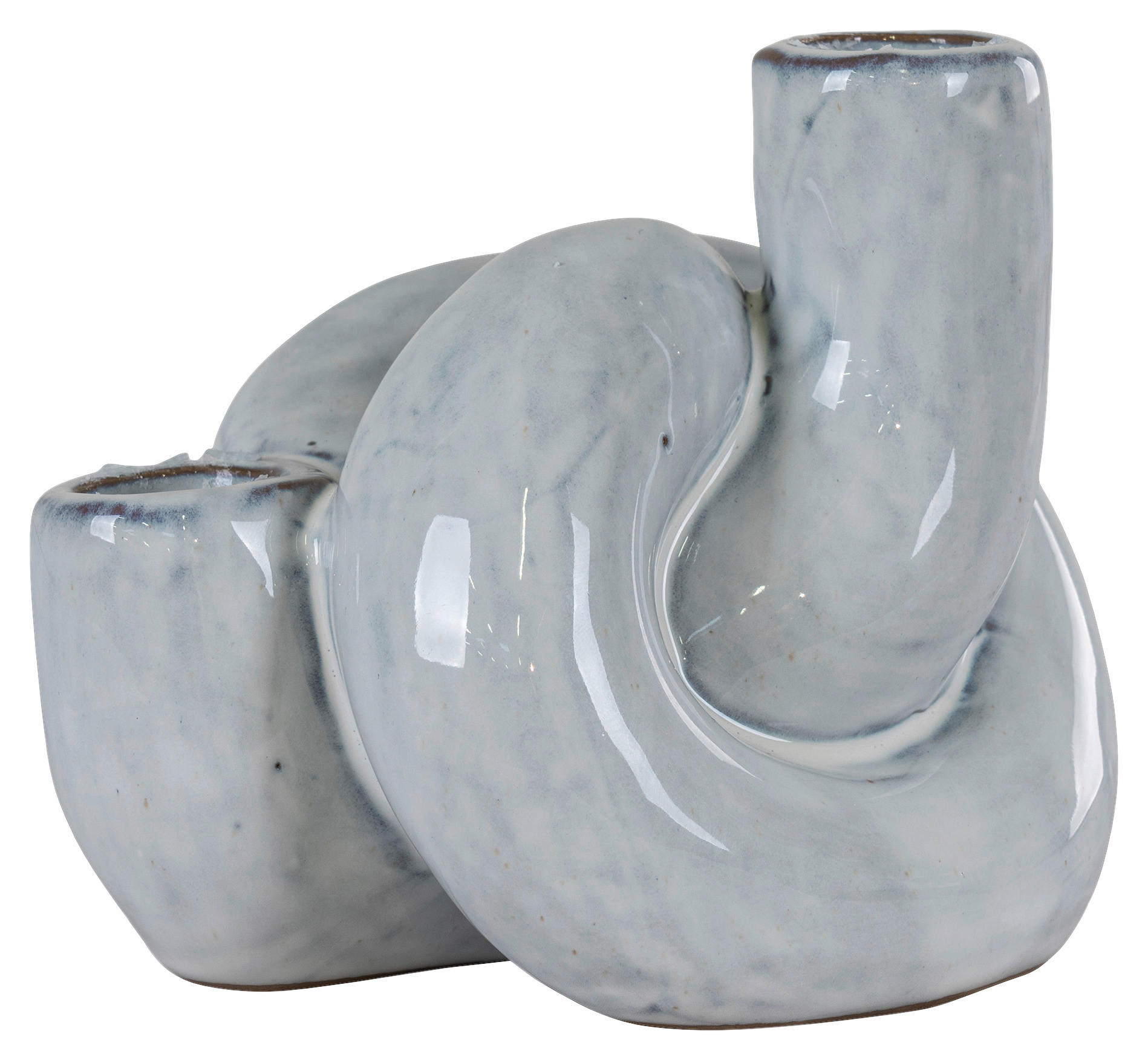 Housenordic Kerzenleuchter grau Keramik B/H/L: ca. 11x13x11 cm