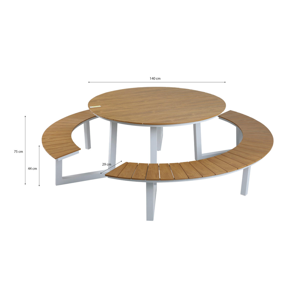 AXI Outdoor Living Picknicktisch Taco weiß Kunststoff B/H/L: ca. 239x75x239 cm Taco - braun/weiß (239,00/239,00/75,00cm) - AXI Outdoor Living