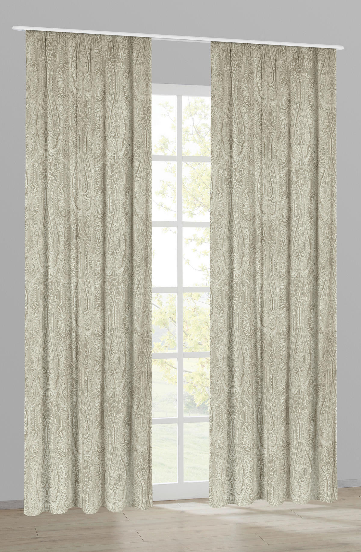 Dekovorhang Paisley taupe B/L: ca. 140x245 cm Paisley - taupe (140,00/245,00cm)