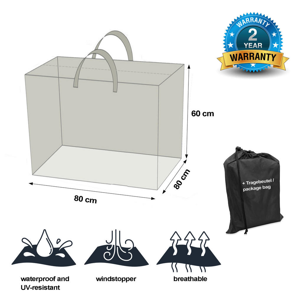 Thumbnail - Grasekamp Loungeauflagentasche Black Premium schwarz Textil B/H/L: ca. 80x60x80 cm