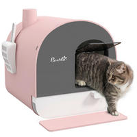 PawHut Katzentoilette rosa Kunststoff B/H/L: ca. 44x47x43 cm Katzentoilette - rosa (43,00/44,00/47,00cm) - PawHut