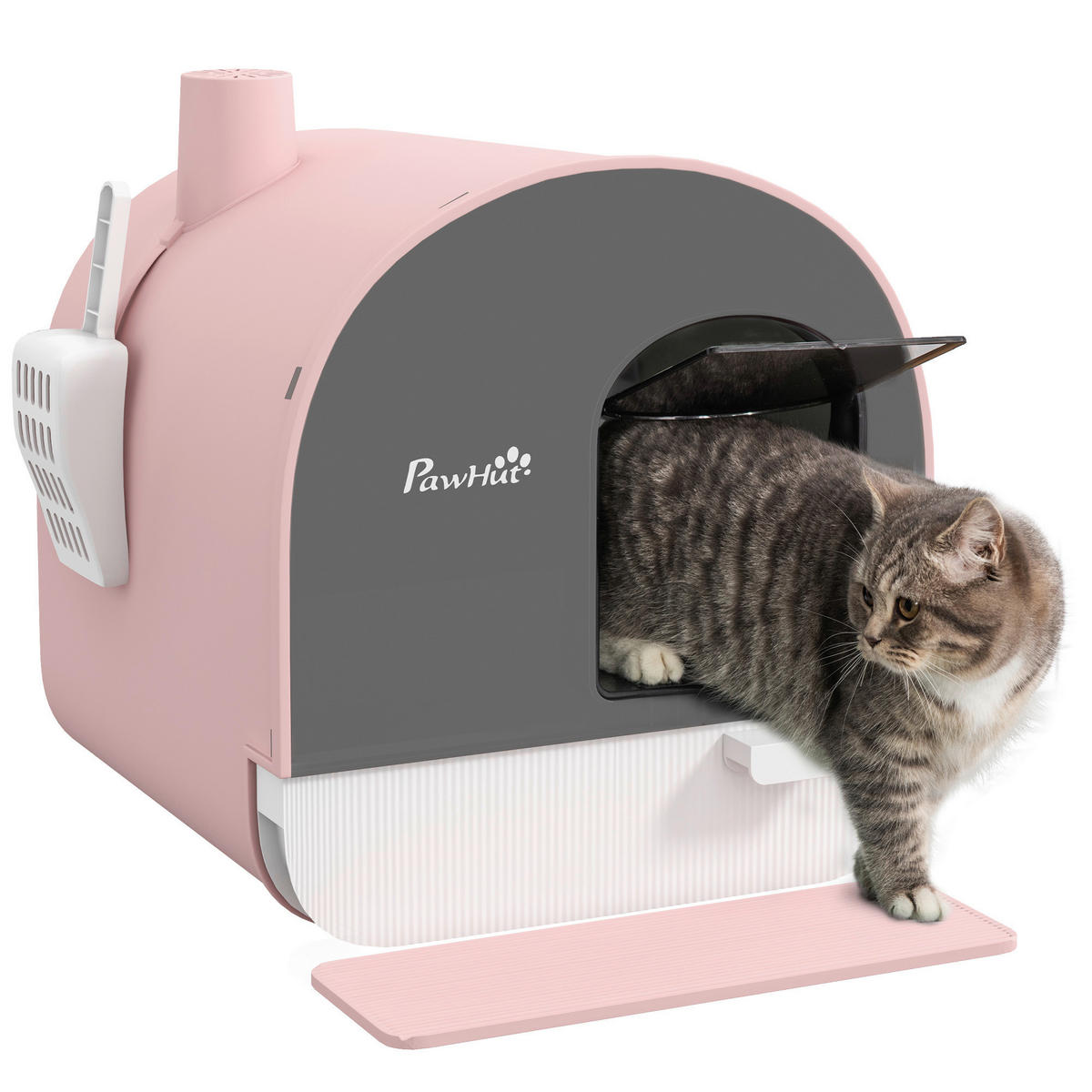 PawHut Katzentoilette rosa Kunststoff B/H/L: ca. 44x47x43 cm Katzentoilette - rosa (43,00/44,00/47,00cm) - PawHut