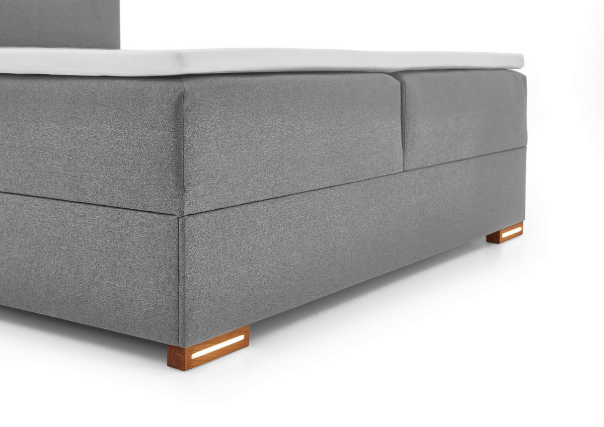 Boxspringbett Cooper grau Liegefläche B/L: ca. 160x200 cm Cooper - Eiche/grau (162,00/110,00/208,00cm)