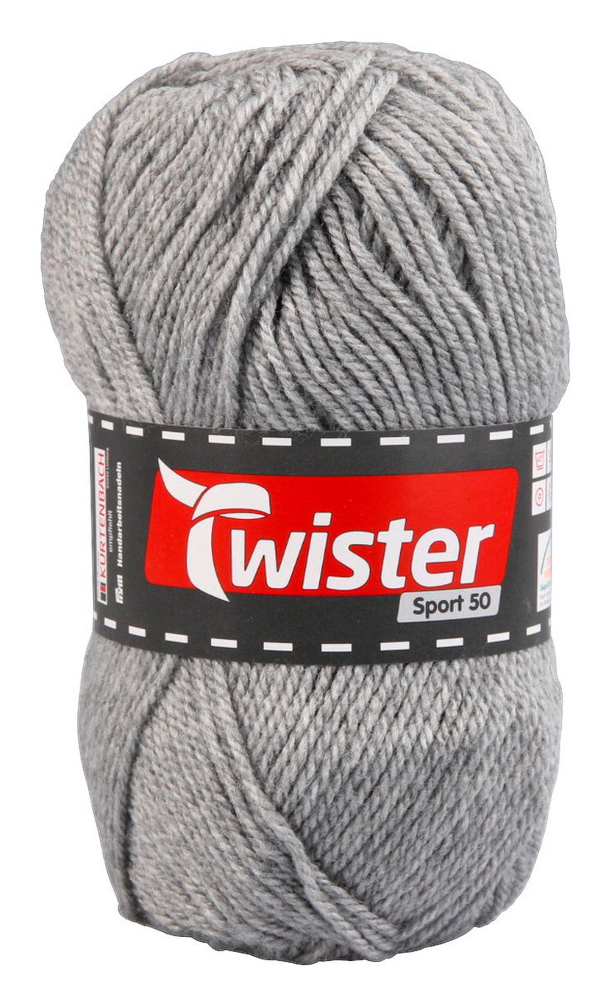 Handstrickgarn Twister Sport uni grau L: ca. 15000 cm Twister Sport uni - grau (15000,00cm) - Twister