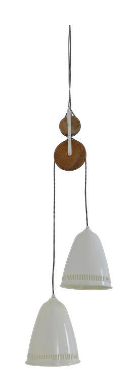 Näve Leuchten Gegenzug-Pendelleuchte NV6074011 weiß natur Metall Holz H/D: ca. 110x21 cm E27 2 Brennstellen Jaipur - weiß/natur (21,00/110,00cm) - Näve Leuchten
