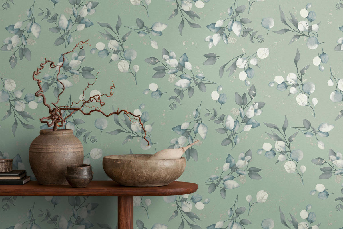 A.S.Creation Vliestapete grün blau grau B/H/D: ca. 53x1005x7,6 cm Vliestapete - blau/grün (7,60/1005,00cm) - A.S.Creation