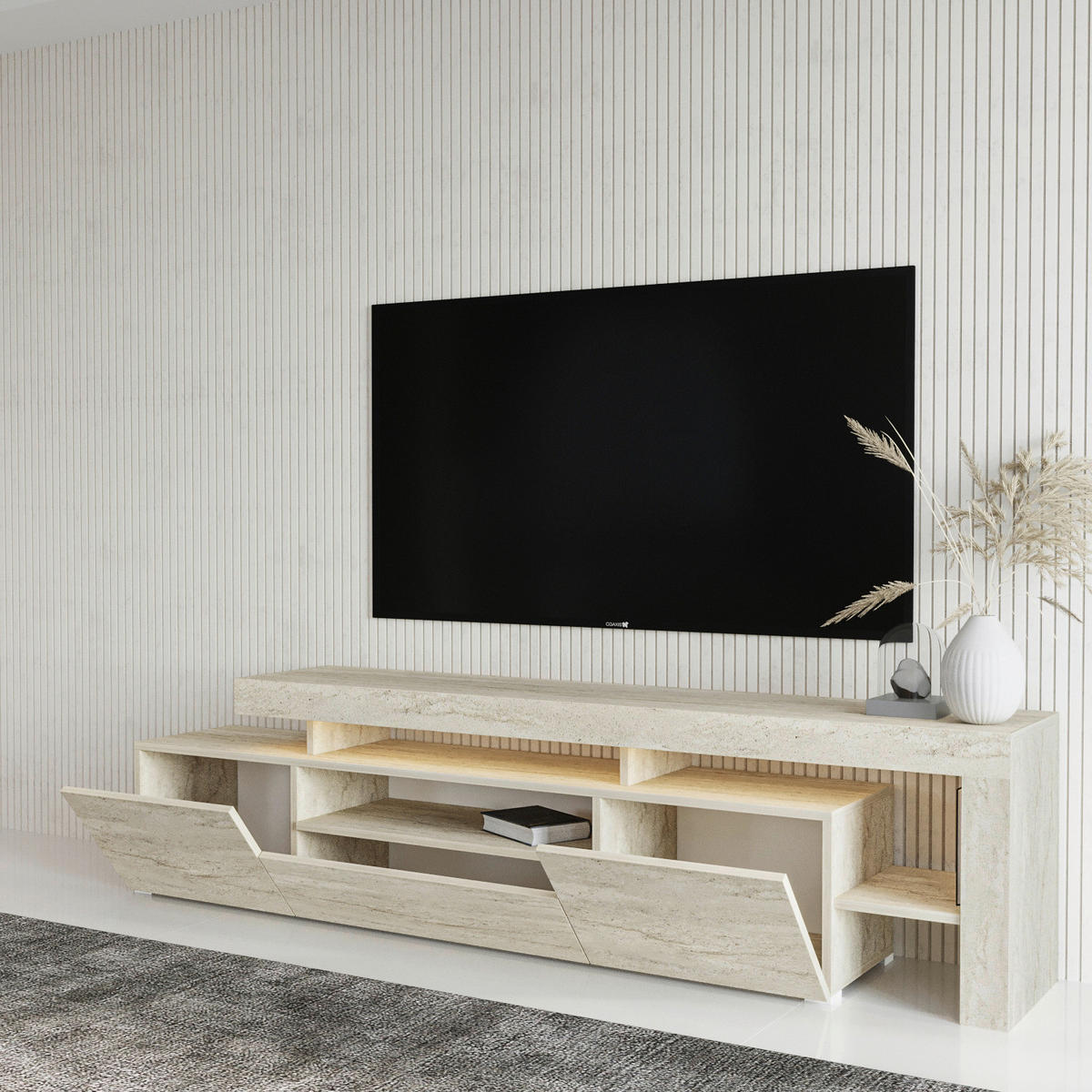 TV-Lowboard Granit B/H/T: ca. 192x53x37 cm Granit - (192,00/53,00/37,00cm) - moebel17