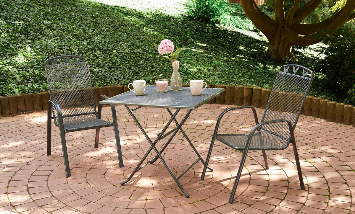 POCOline Stapelsessel Pia grau Metall B/H/L: ca. 55x98x74 cm Pia - grau (74,00/55,00/98,00cm) - POCOline