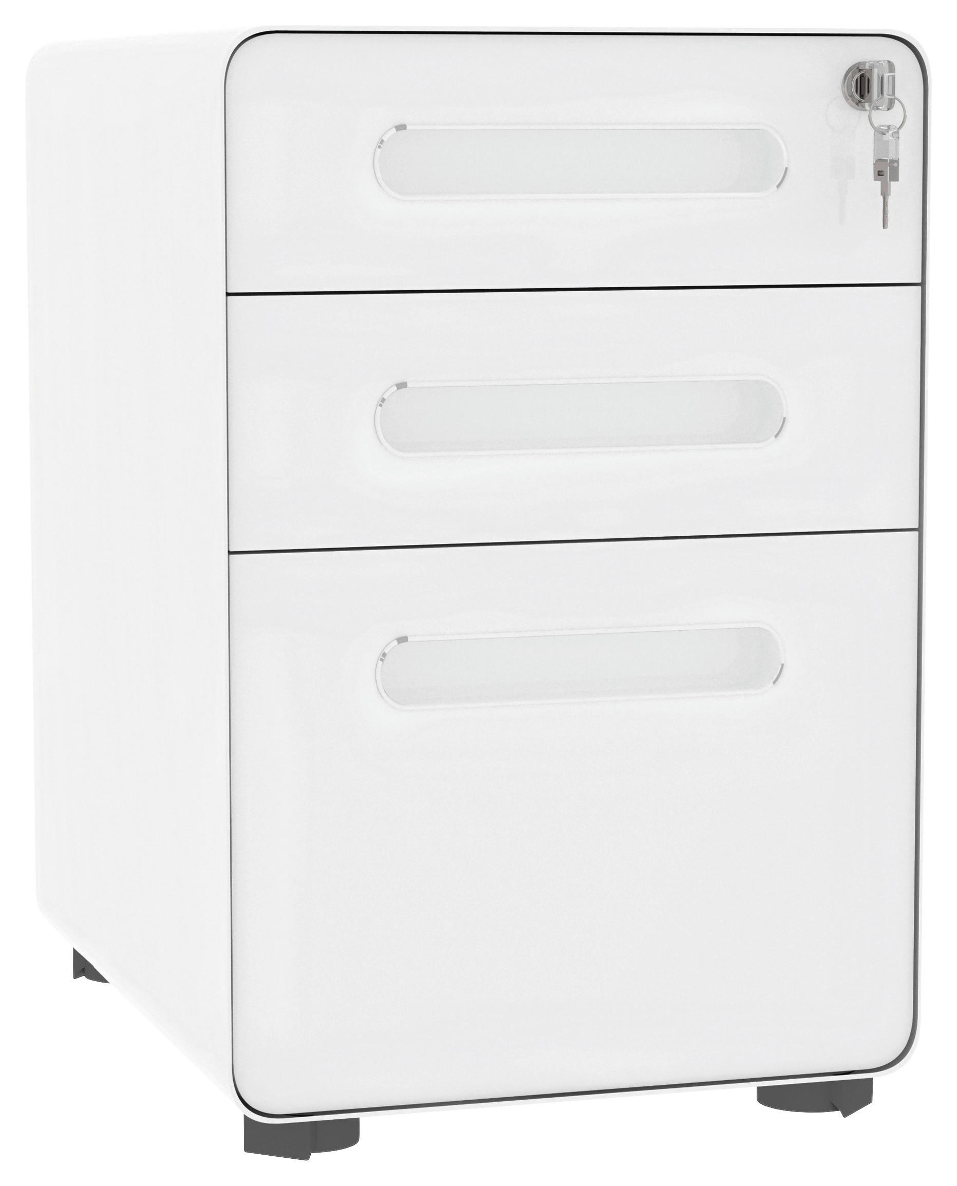 Rollcontainer 924-007WT weiß B/H/T: ca. 39x59x48 cm 924-007WT - weiß (39,00/59,00/48,00cm) - Vinsetto