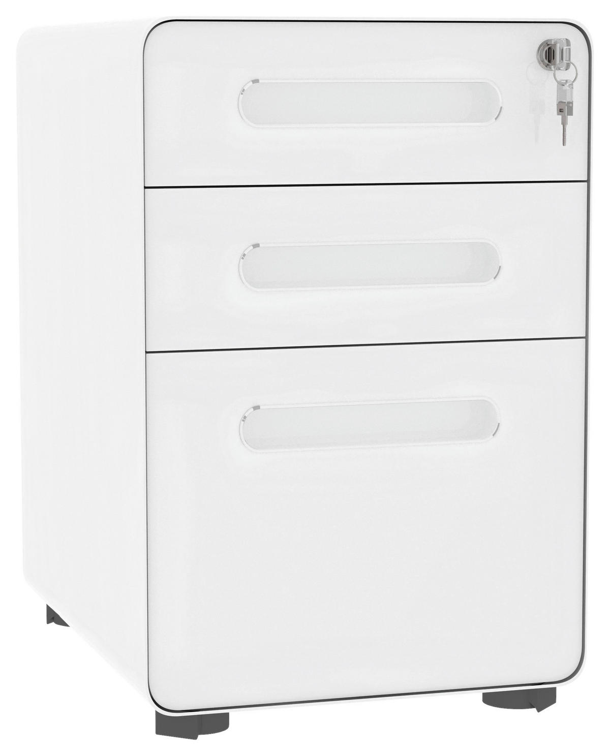 Rollcontainer 924-007WT weiß B/H/T: ca. 39x59x48 cm 924-007WT - weiß (39,00/59,00/48,00cm) - Vinsetto