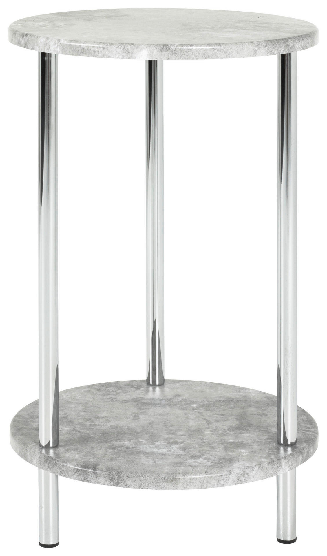 Beistelltisch  Beton Optik Chrom Optik H/D: ca. 50x30 cm Marburg_Beistelltisch 15634 - Beton/Chrom (30,00/50,00cm)