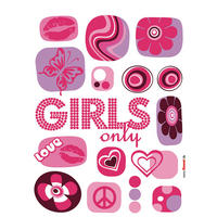 Komar Wandtattoo Girls only  Girls only B/L: ca. 50x70 cm Girls only - (50,00/70,00cm) - Komar
