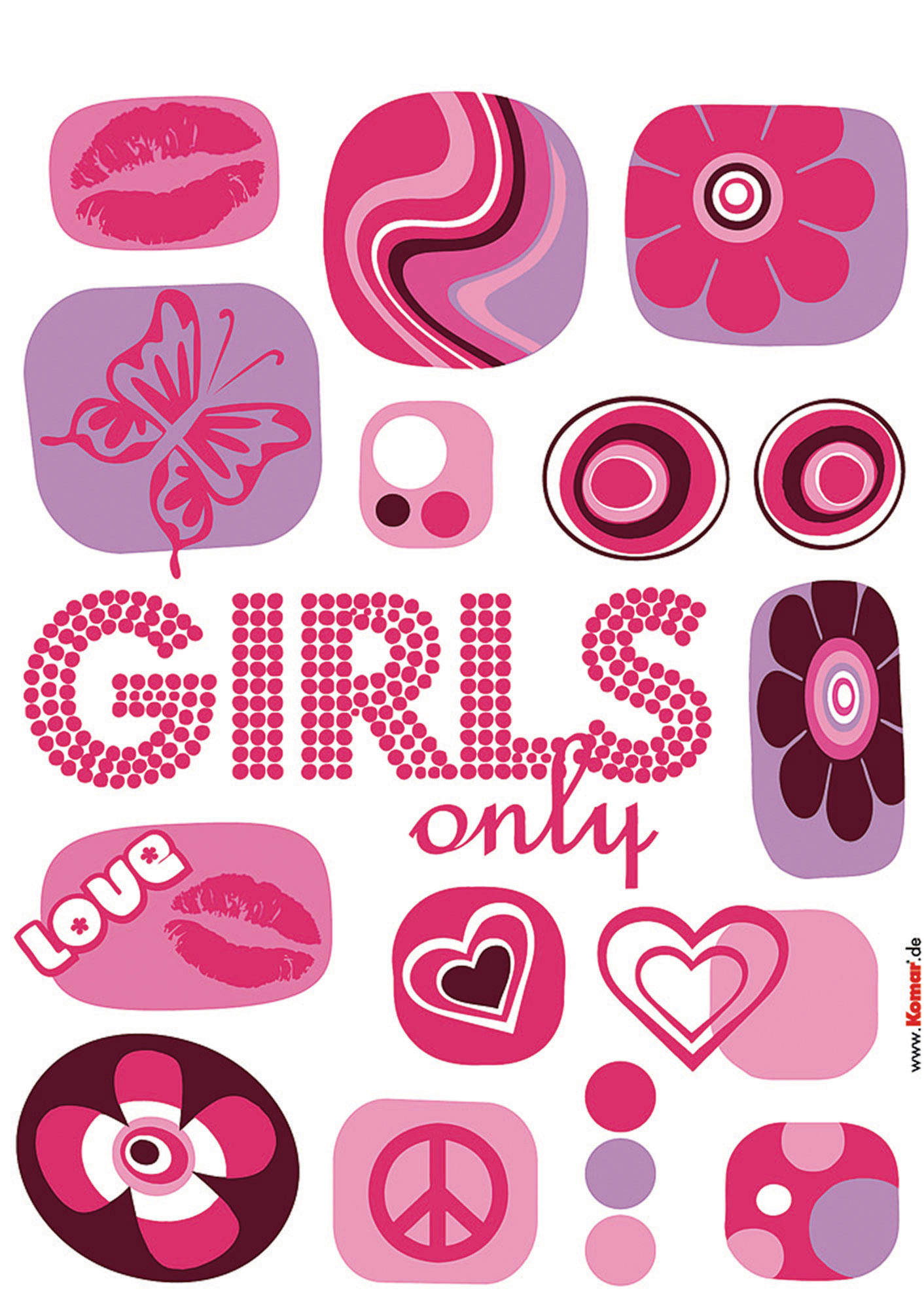 Komar Wandtattoo Girls only  Girls only B/L: ca. 50x70 cm günstig online kaufen