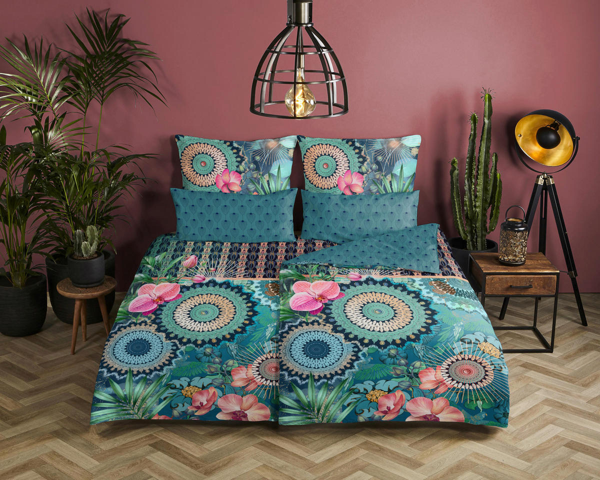 Baumwoll Bettwäsche Valdez Satin Valdez - petrol (155,00/220,00cm) - HIP