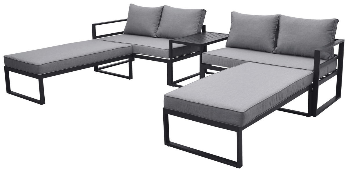 Loungeset Bilbao schwarz Stahl Bilbao - schwarz/grau