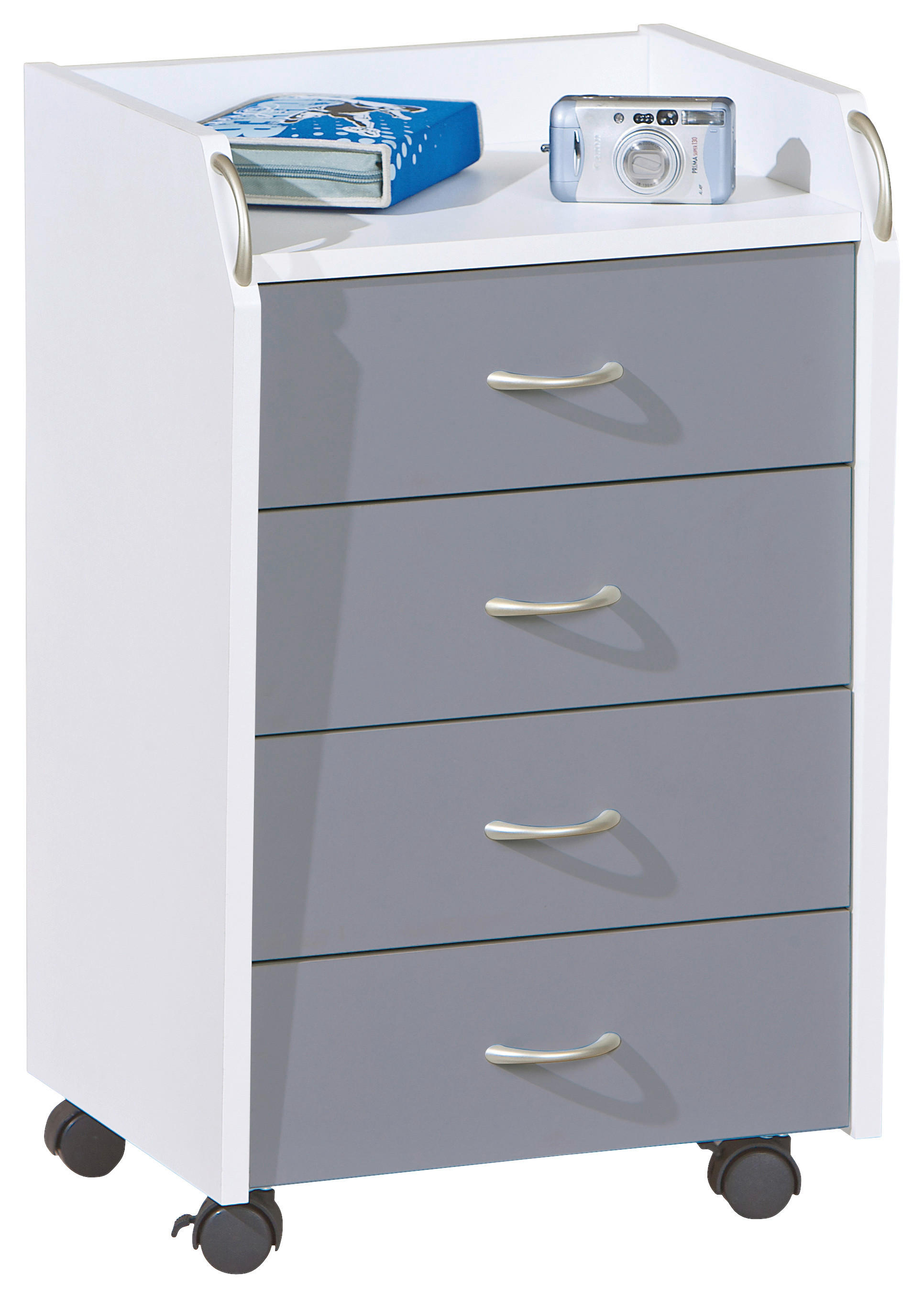 Rollcontainer Printi B/H/T: ca. 40x65x36 cm Printi - weiß/schwarz (40,00/65,00/36,00cm) - Inter Link