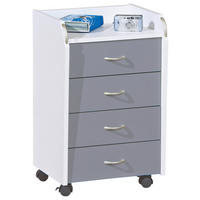 Rollcontainer Printi B/H/T: ca. 40x65x36 cm Printi - weiß/schwarz (40,00/65,00/36,00cm) - Inter Link