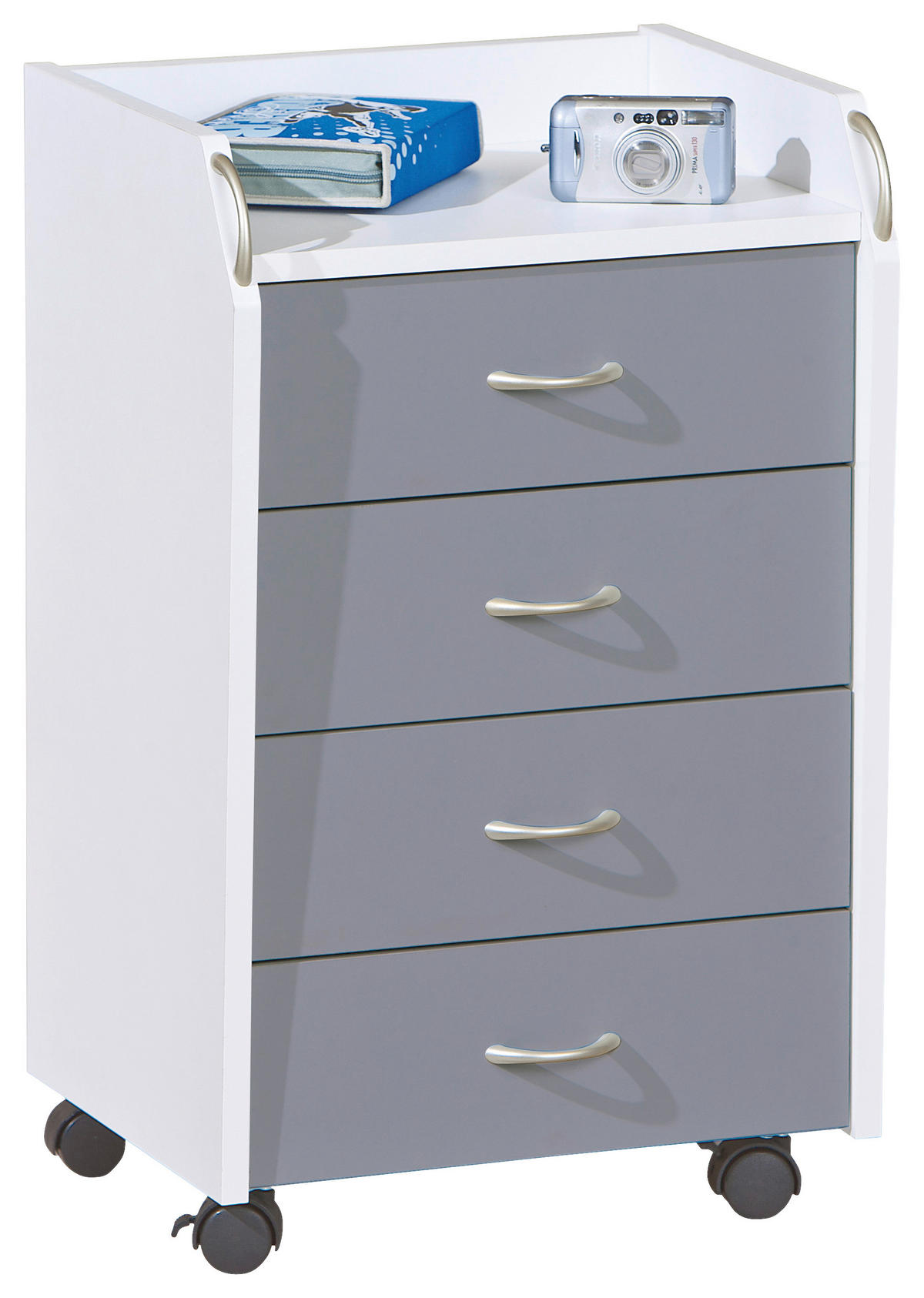 Rollcontainer Printi B/H/T: ca. 40x65x36 cm Printi - weiß/schwarz (40,00/65,00/36,00cm) - Inter Link