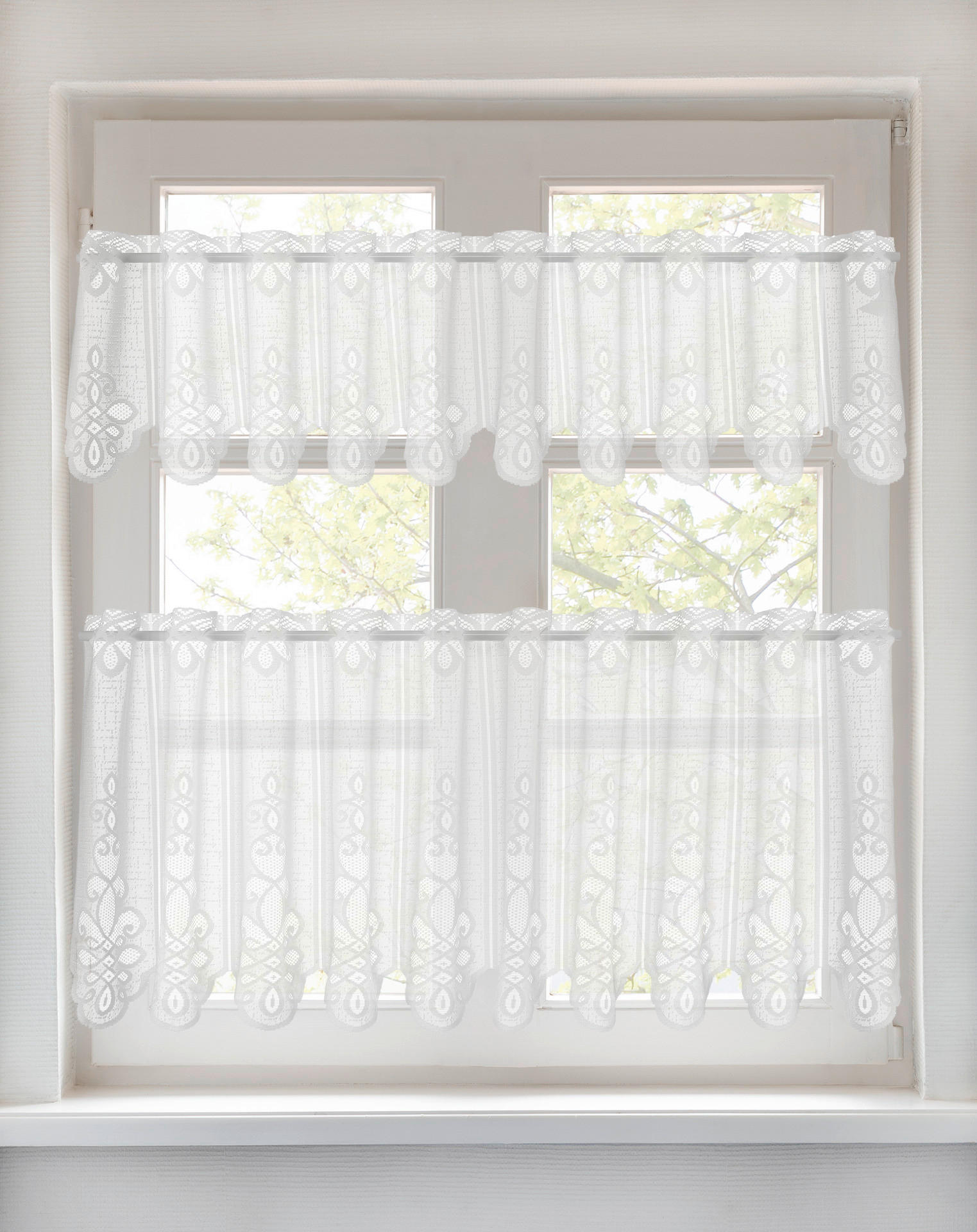 POCOline Scheibengardine Borkum weiß B/L: ca. 150x50 cm Borkum - weiß (150,00/50,00cm) - POCOline