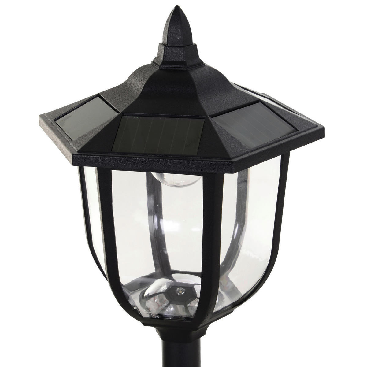 Gartenlaterne mit LED schwarz Kunststoff Edelstahl H/D: ca. 177x27 cm Solar Gartenlaterne B30-006 - schwarz (27,00/177,00cm) - Outsunny