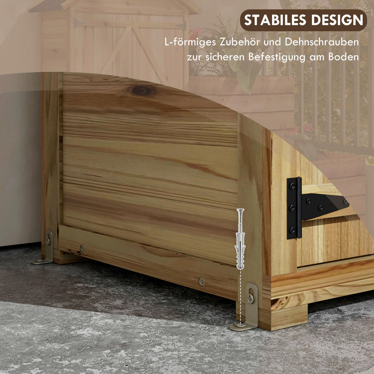 Outsunny Gartenschrank natur Holz B/H/L: ca. 54x177x102 cm Gartenschrank - natur (102,00/54,00/177,00cm) - Outsunny
