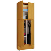 Putzschrank Lona buche Nachbildung weiß B/H/T: ca. 70x200x39 cm Lona - weiß/buche (70,00/200,00/39,00cm) - VCM Möbel
