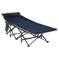 Outsunny Campingbett B/H/L: ca. 64,5x53x188 cm Campingbett - dunkelblau/grau (188,00/64,50/53,00cm) - Outsunny