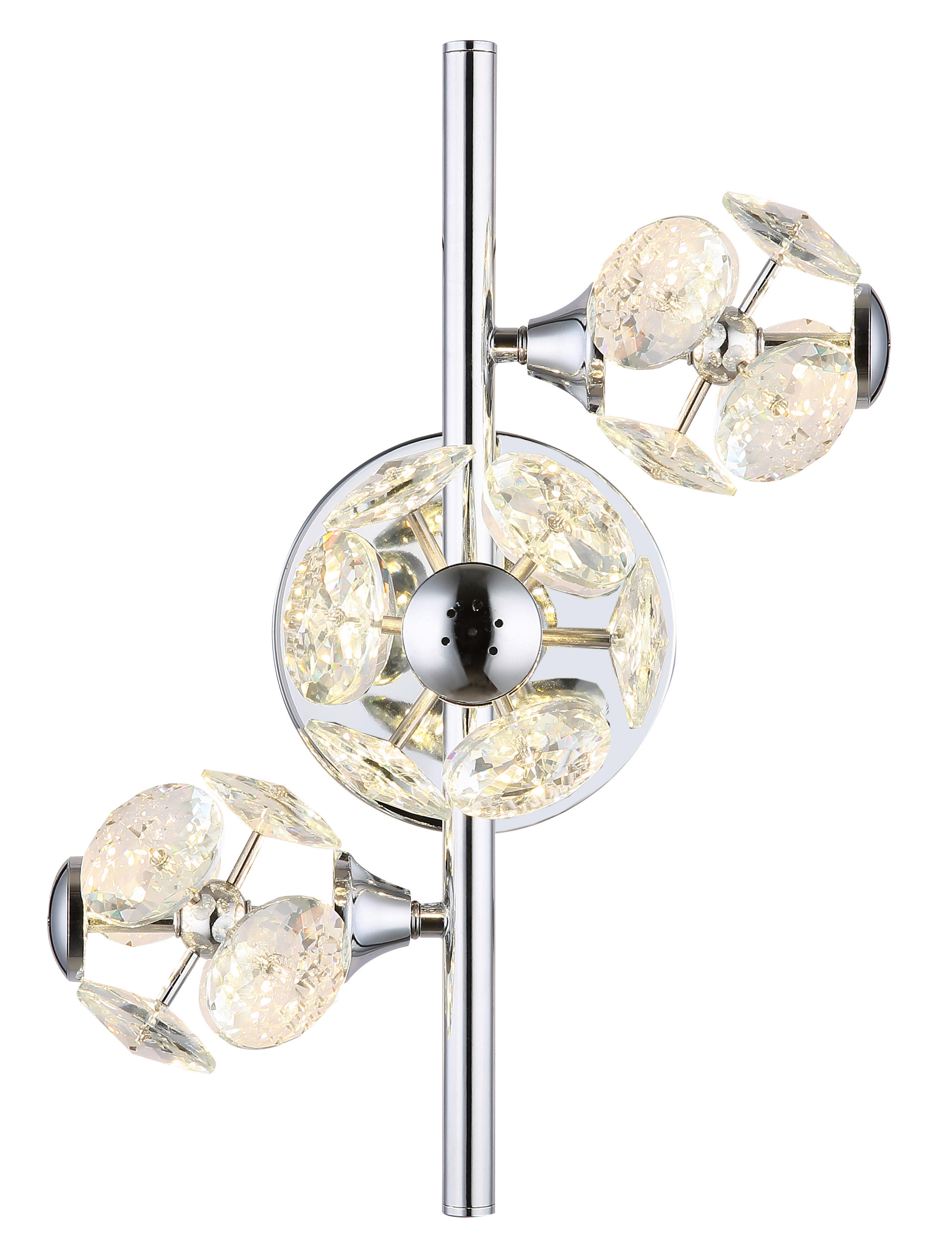 GLOBO Wandleuchte klar Chrom Metall Glas B/H: ca. 41x27 cm 1 Brennstellen Virina - klar/Chrom (41,00/27,00cm) - GLOBO