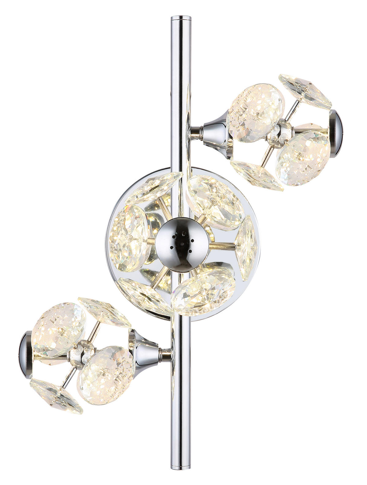 GLOBO Wandleuchte klar Chrom Metall Glas B/H: ca. 41x27 cm 1 Brennstellen Virina - klar/Chrom (41,00/27,00cm) - GLOBO