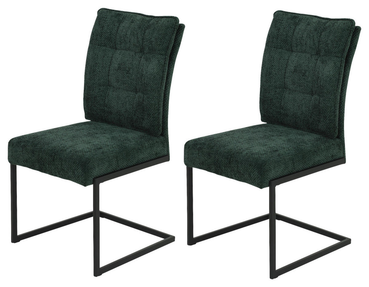 Schwingstuhl Olivia, 2er-Set grün Microfaser Webstoff B/H/T: ca. 52x98x66 cm Olivia, 2er-Set - grün (52,00/98,00/66,00cm) - Hela