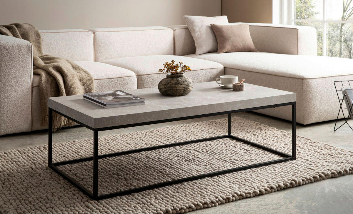 Couchtisch Sandgrau B/H/T: ca. 120x38x60 cm Couchtisch - Sandgrau (120,00/38,00/60,00cm) - Wohnling
