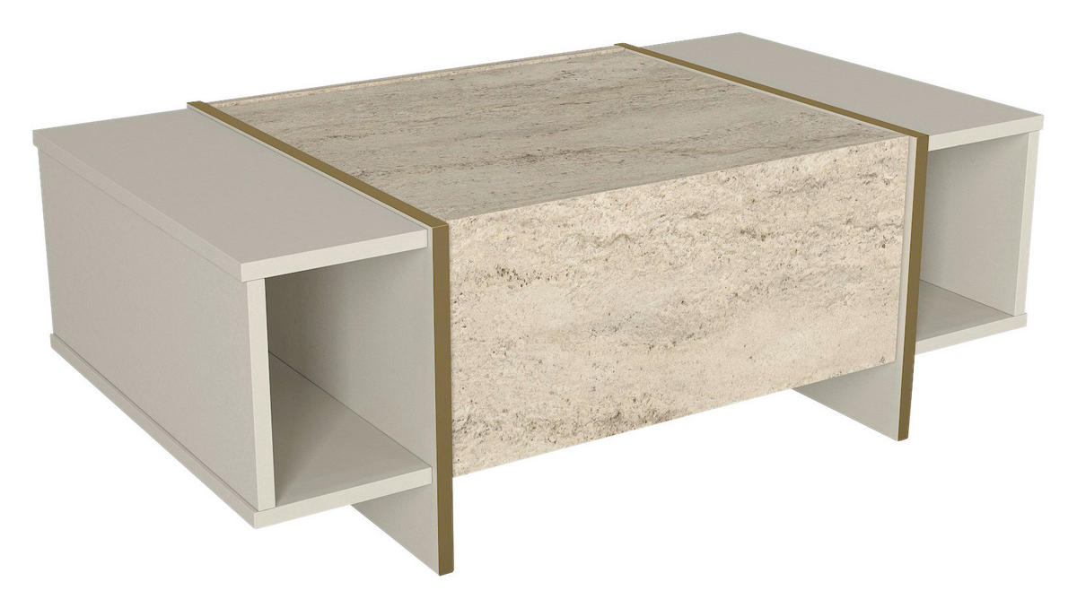 Couchtisch Veyron beige granit Optik B/H/T: ca. 103,8x37,7x60 cm Veyron - beige/granit (103,80/37,70/60,00cm) - moebel17