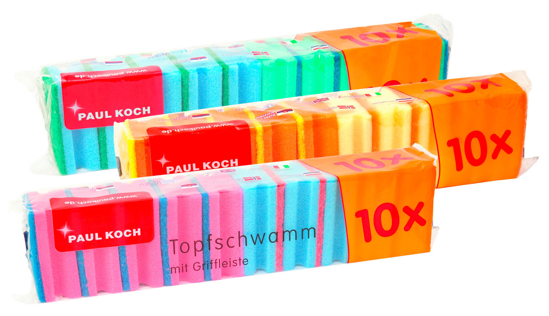 POCOline Topfschwämme sortiert B/H/L: ca. 6,5x3,9x9 cm Topfschwamm_10erPack - sortiert (9,00/6,50/3,90cm) - POCOline