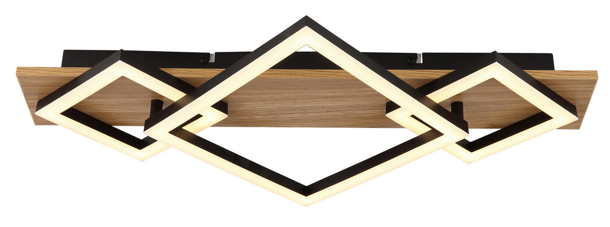 GLOBO LED-Deckenleuchte BEATRIX 67330-24 Opal mattschwarz Metall Kunststoff MDF B/H/L: ca. 54x7,5x31,2 cm 1 Brennstellen BEATRIX I - Opal/mattschwarz (31,20/54,00/7,50cm) - GLOBO