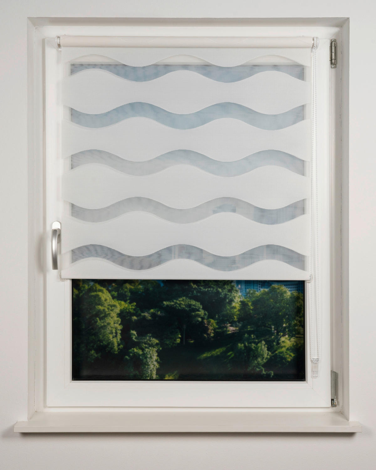 Doppelrollo weiß B/L: ca. 120x160 cm Doppelrollo_ Wave - weiß (120,00/160,00cm)