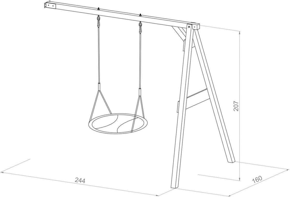 AXI Nest-Anbauschaukel Summer braun B/H/L/D: ca. 244x207x160x100 cm Summer - braun/grün (160,00/244,00/207,00cm) - AXI