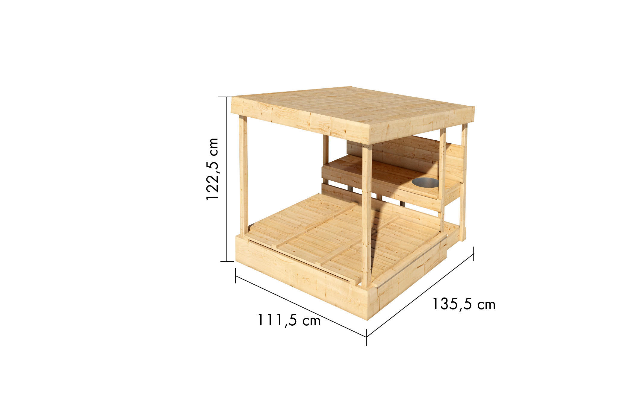 Karibu Sandkasten Marlon natur B/H/L: ca. 140x122x121 cm Marlon - natur (121,00/140,00/122,00cm) - Karibu