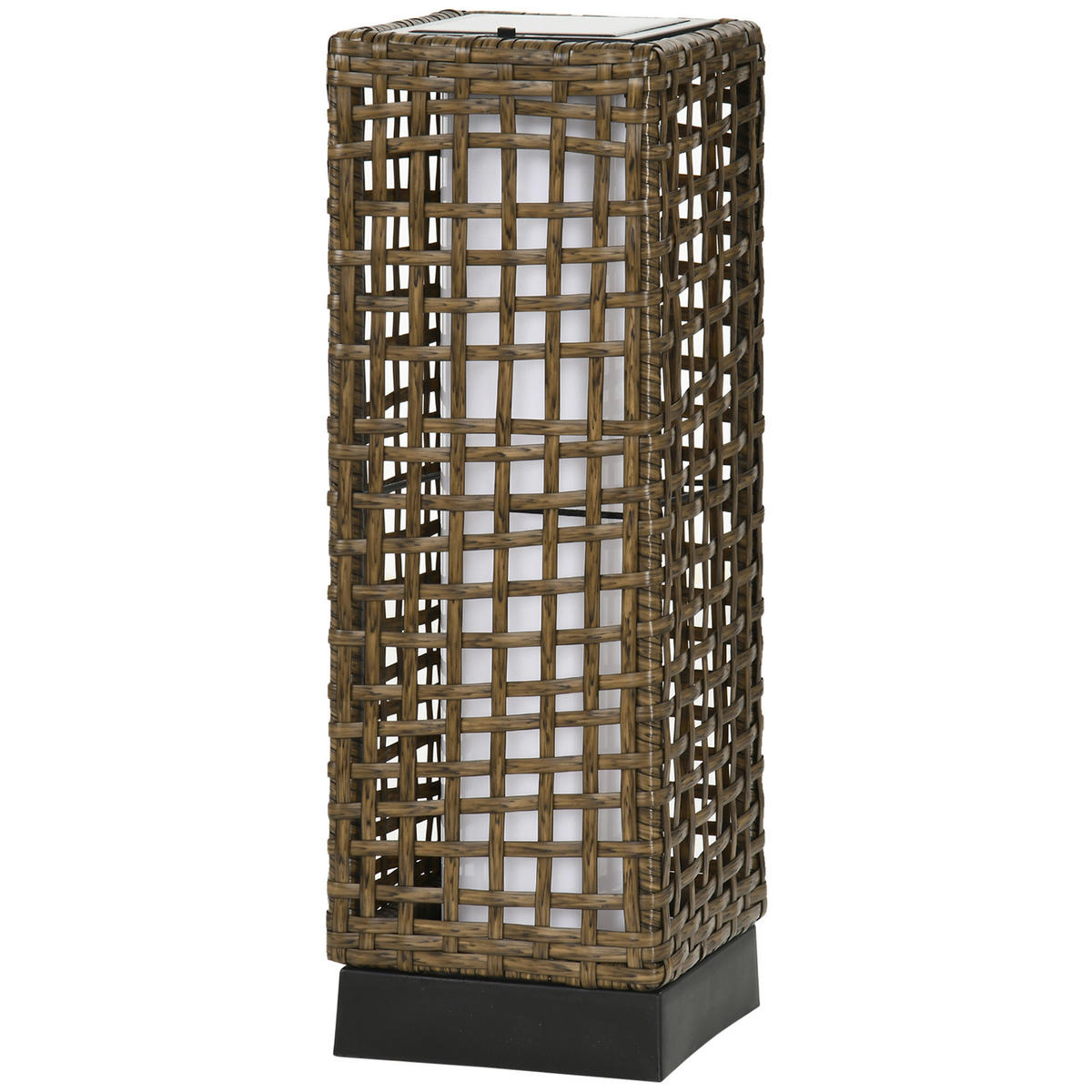 Solarleuchte sand Polyrattan Edelstahl Polypropylen B/H/L: ca. 15,5x15,5x46 cm Solarleuchte - sand (46,00/15,50/15,50cm) - Outsunny