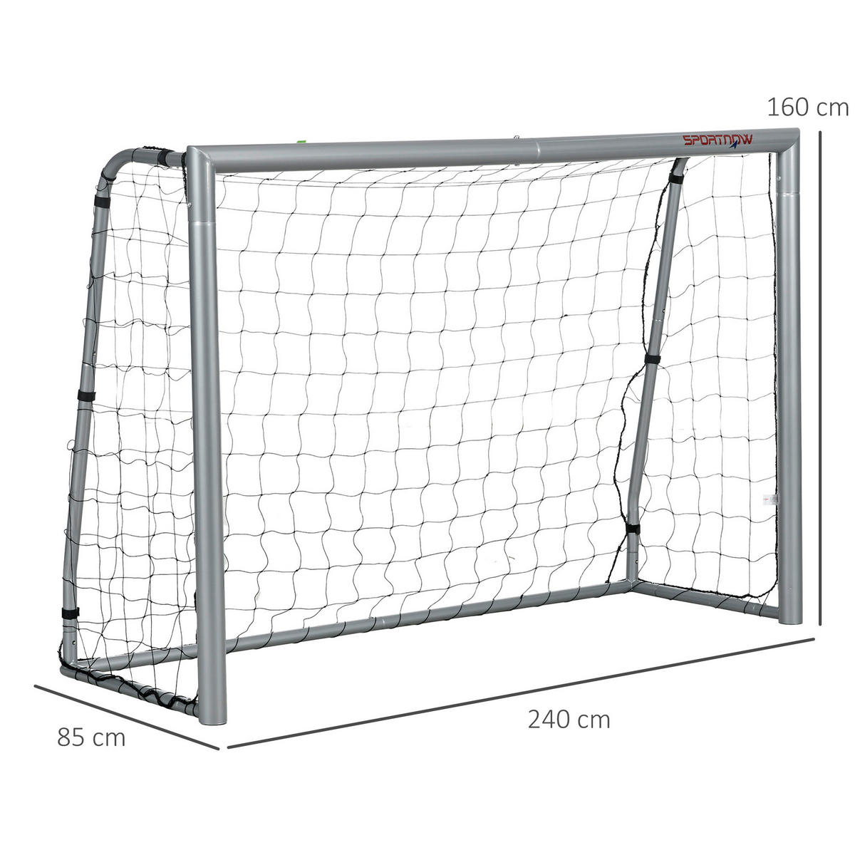 SPORTNOW Fußballtor grau Polyethylen B/H/L: ca. 85x160x240 cm Fußballtor - grau (240,00/85,00/160,00cm) - SPORTNOW
