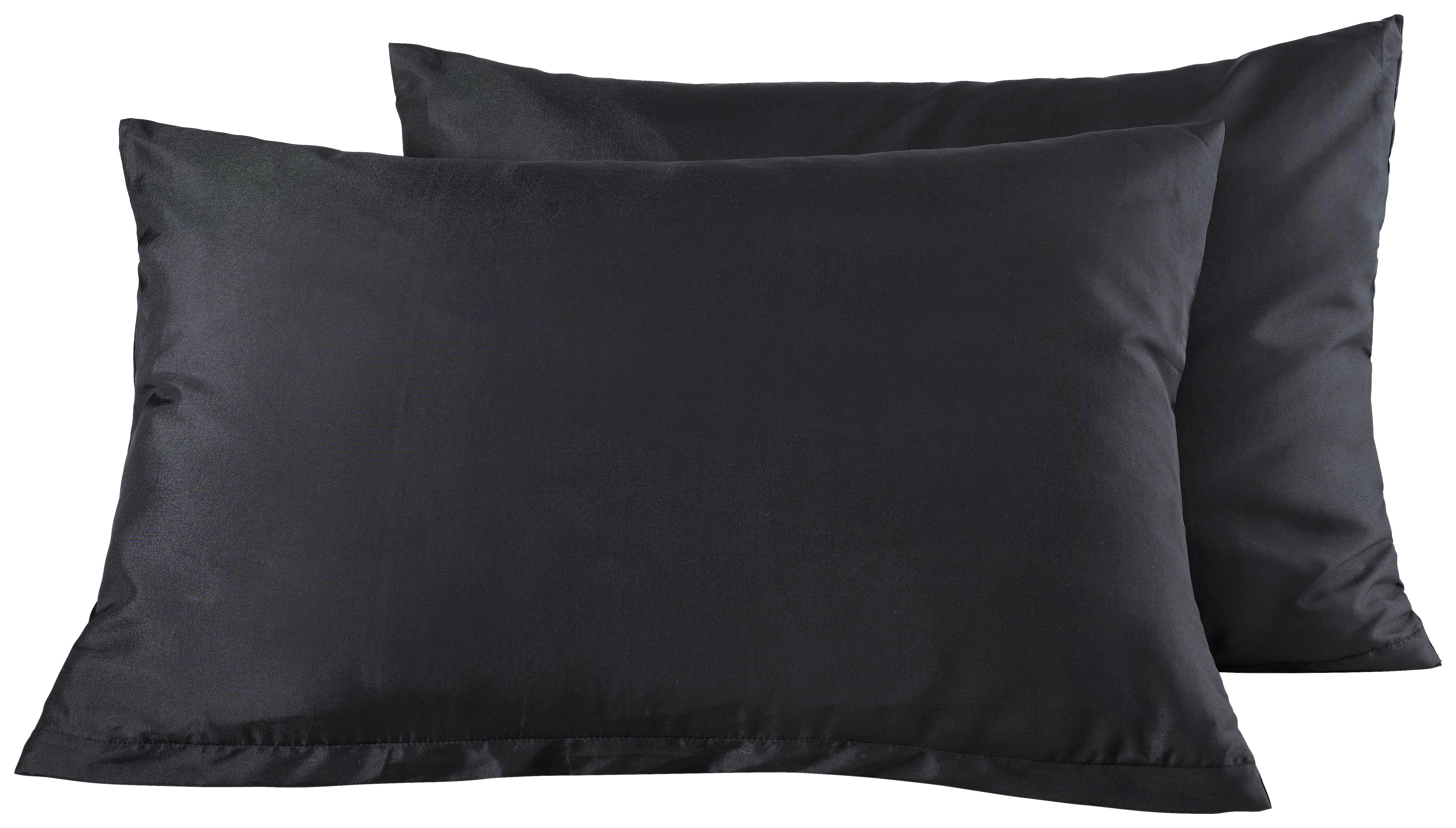 Kissenhülle Microfaser Kissenbezug_2erPack Microf.40x60 - schwarz (40,00/60,00cm)