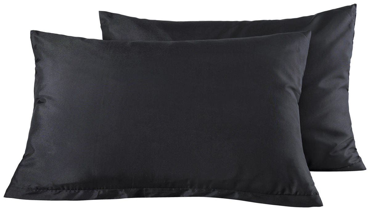 Kissenhülle Microfaser Kissenbezug_2erPack Microf.40x60 - schwarz (40,00/60,00cm)