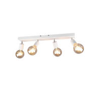 Reality Spotbalken R80184031 Vannes weiß Metall B/H/T: ca. 60x12x9 cm E27 4 Brennstellen Vannes - weiß (60,00/12,00/9,00cm) - Reality