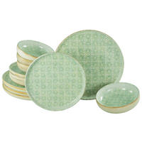 CreaTable Tafelservice Uno Emiliana grün Steinzeug 12 tlg. Uno Emiliana - grün - CreaTable