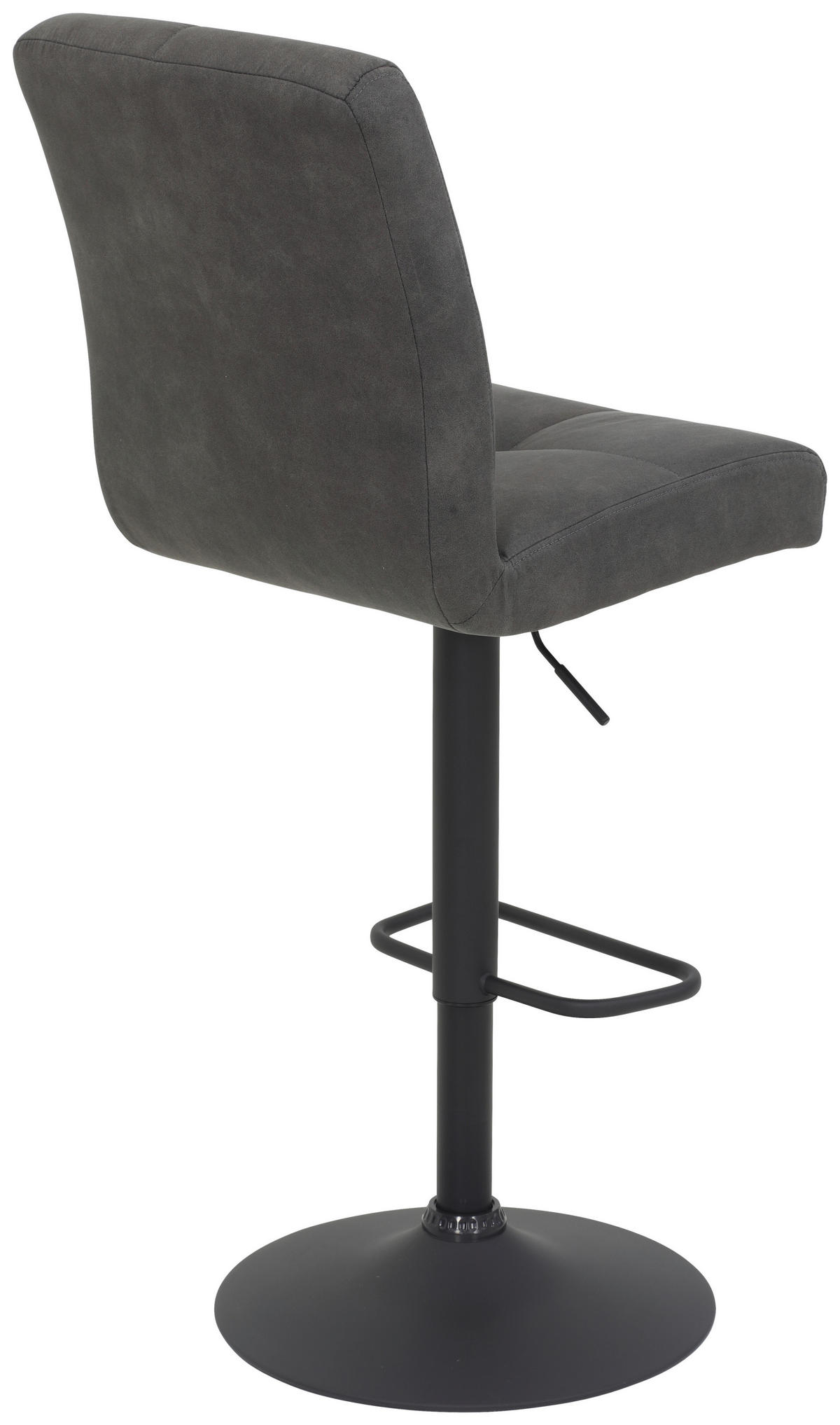 Barhocker Leni anthrazit Vintage Microfaser B/H/T: ca. 44x102x57 cm Leni - schwarz/anthrazit (44,00/102,00/57,00cm)