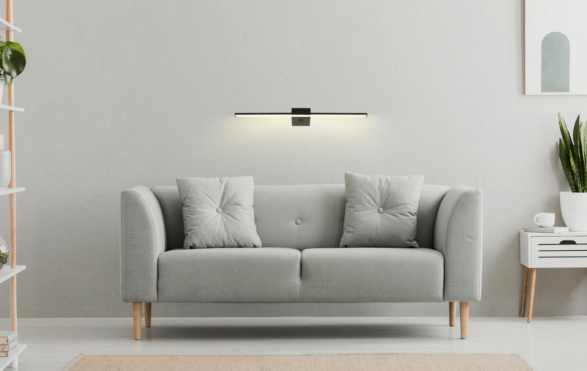GLOBO LED-Wandleuchte Opal schwarz Metall Kunststoff B/H: ca. 61,5x3,7 cm JAIME - schwarz/Opal (61,50/3,70cm) - GLOBO